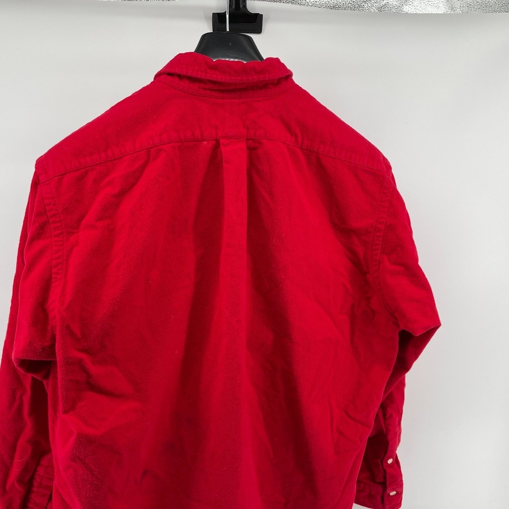 VTG Ralph Lauren Flannel Shirt Mens Large Red Singapore Heraldic Lion Crest Spot - Picture 4 of 8